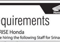 Jobs in Arise Honda Srinagar 24 Posts Available: Apply Now